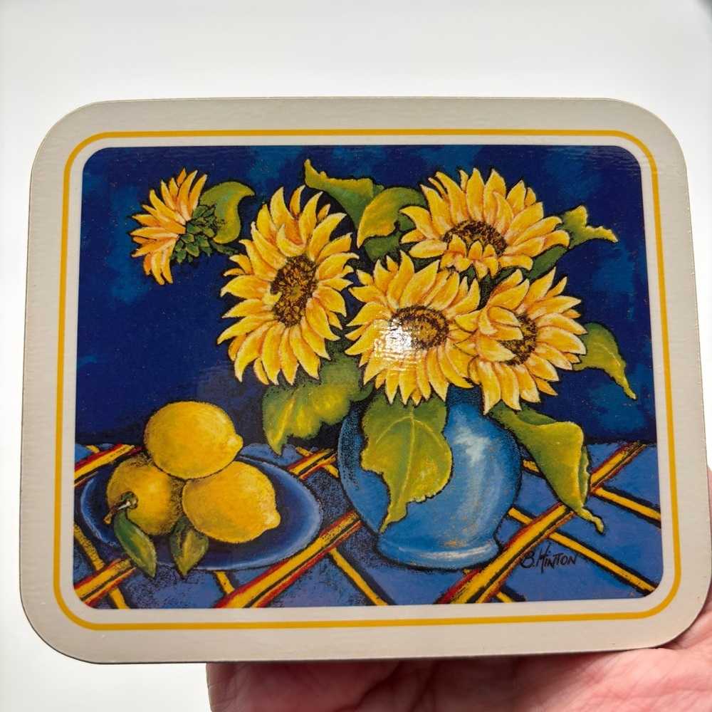 Jason Coasters Sunflowers with Cork Backing Set of 6